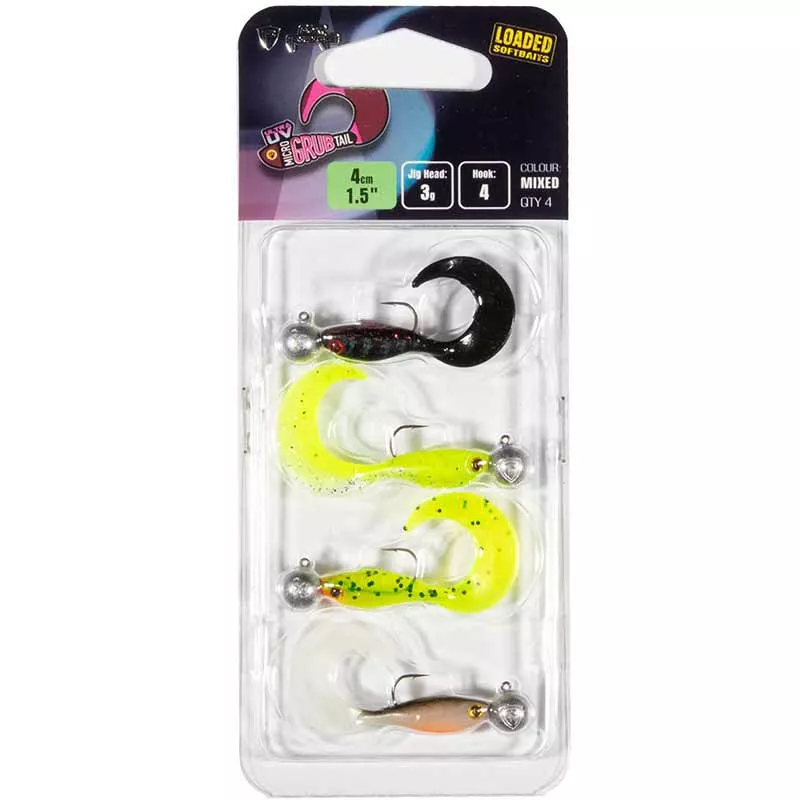 Fox Rage Ultra UV Micro Grub Mixed Colour Loaded Lure Pack