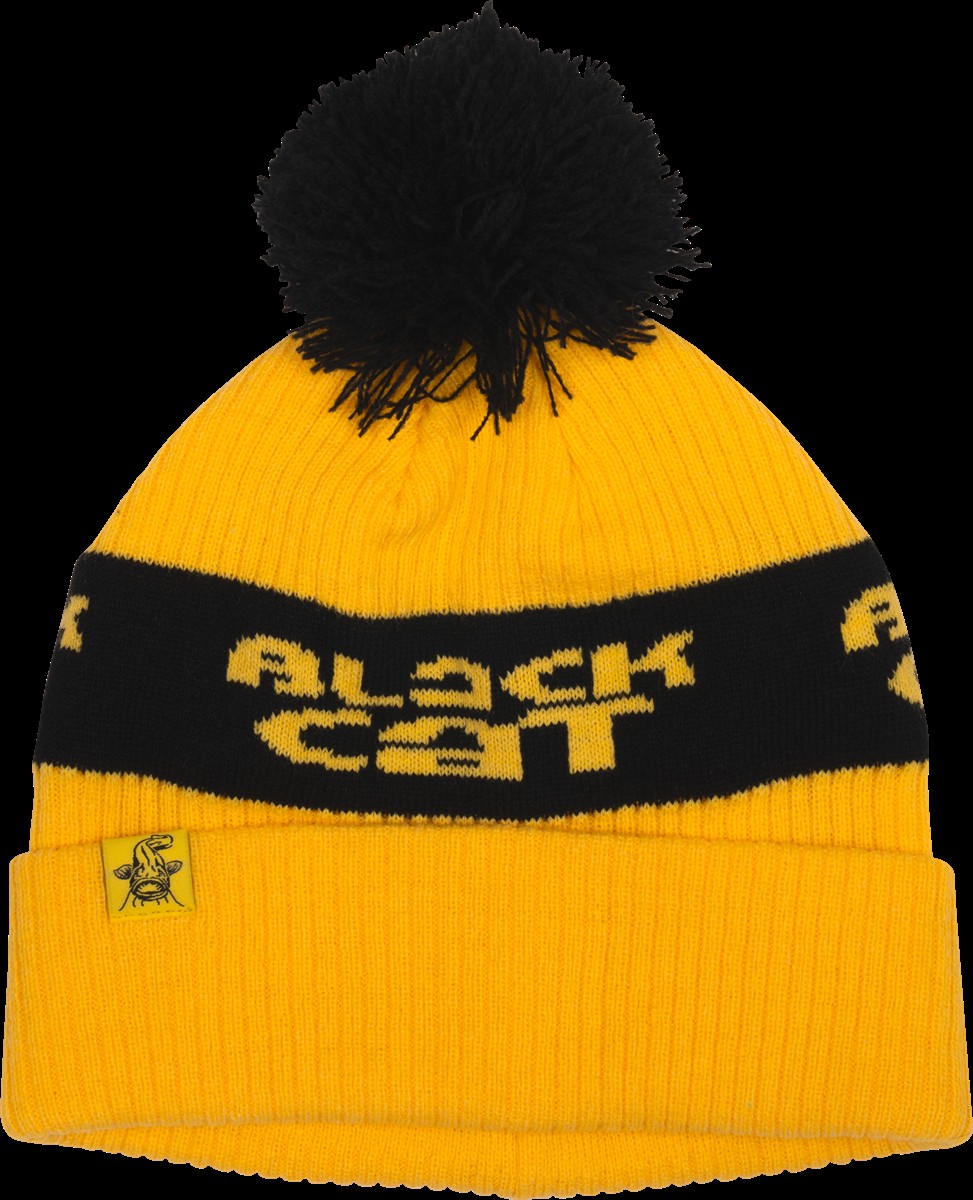 Black Cat BC Gelbe Bommelmütze