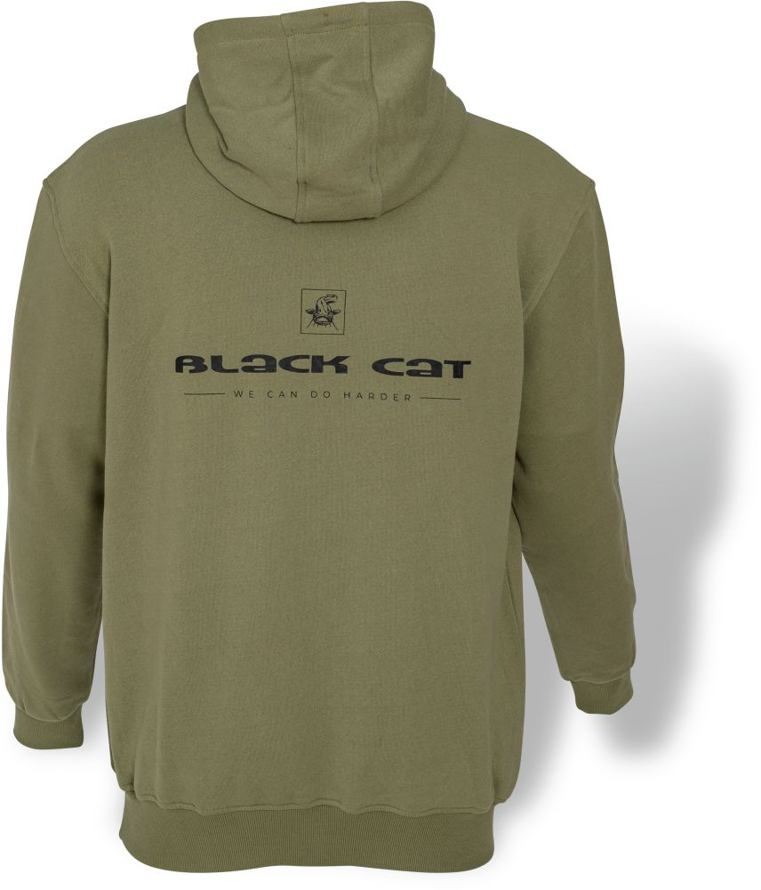 Black Cat Cat Hoodie Khaki X-Large