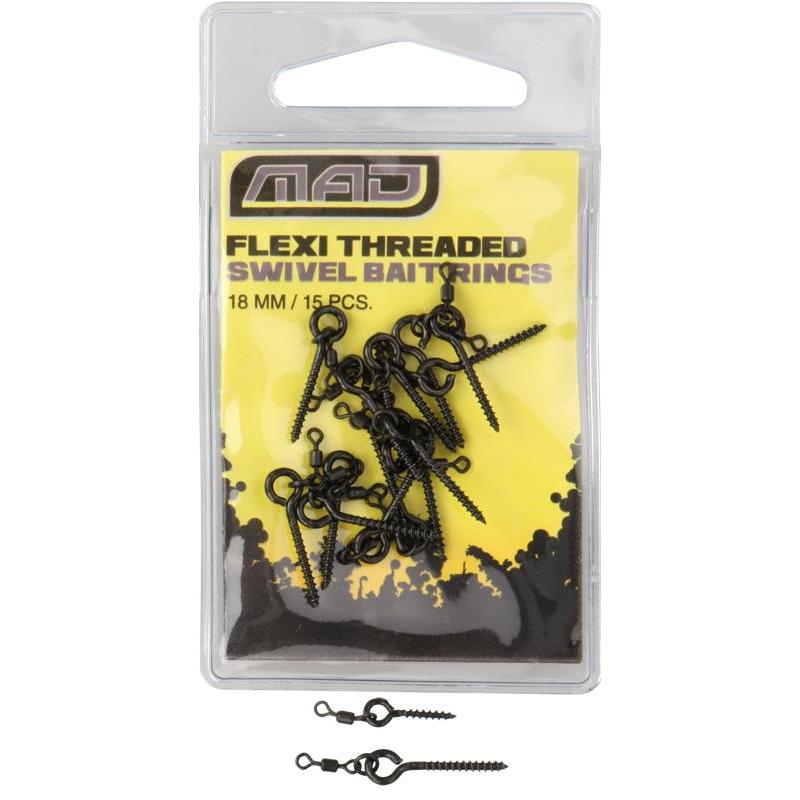 MAD Threaded Swivel Bait Rings; 15 Stück