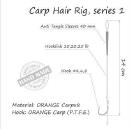 Life Orange Hook Rig Carp Hair Rigs Vorfach 15°; 15lb; Hook Gr.8