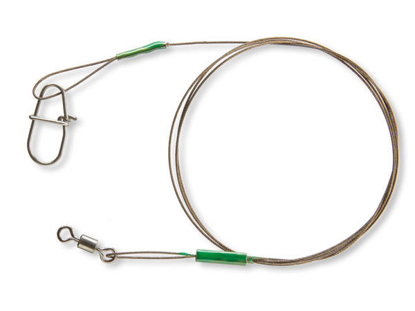 Cormoran Stahlvorfach mit Karabiener und Wirbel 7 x 7; L: 30 cm; 6,0 Kg.; 2 Stück