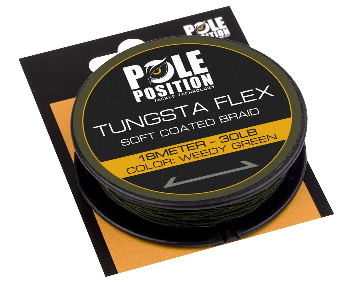 Pole Position Tungsta Flex Soft Coated Braid; Weedy Green; 30 Lb.