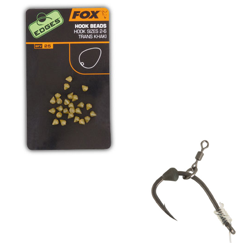 Fox Edges Hook Beads Size 2 - 6 Trans Khaki