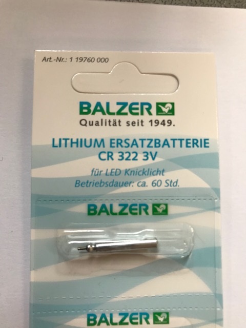 Balzer LED Knicklicht Ersatzbatterie; CR322
