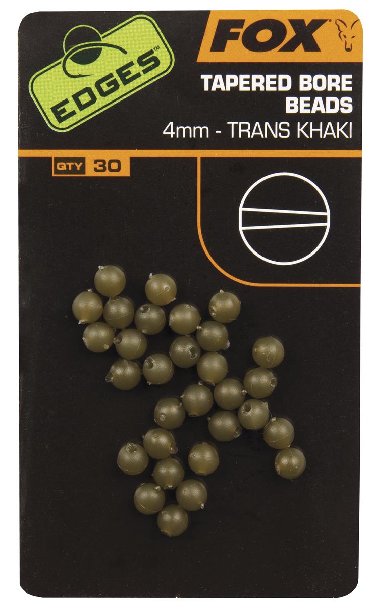 FOX EDGES™ Tapered Bore Beads; 4 mm; Trans Khaki; Qty. 30