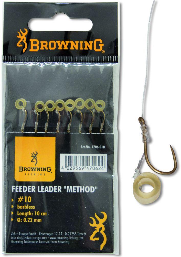 Browning Feeder Method Rig Baitband, barbless, #12, 10 cm, 0,20 mm, 8 Stück