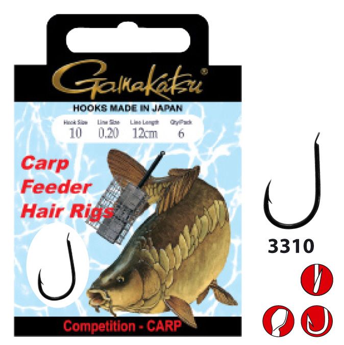 Gamakatsu Carp Feeder Hair Rig LS-3310 Bronze 70 cm # 8 / 0,22 mm