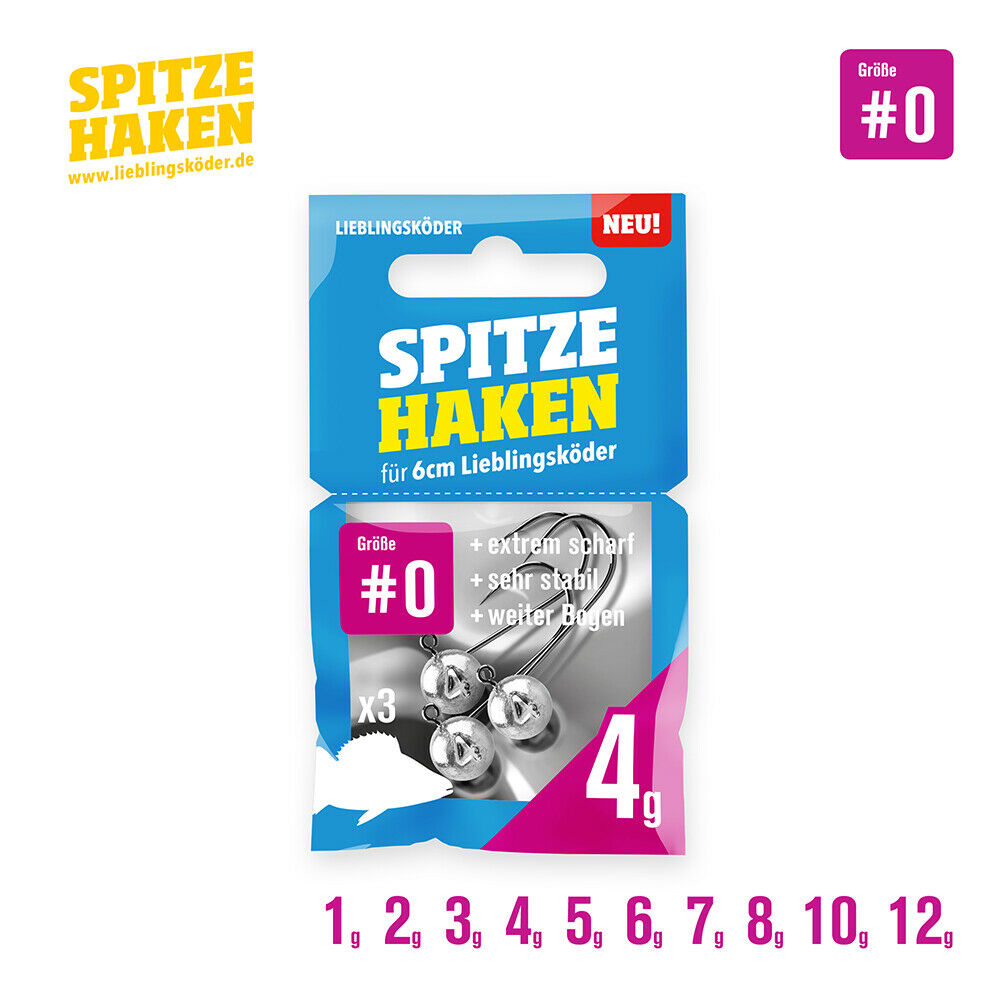 Lieblingsköder Spitze Haken; Größe #0; 12 Gramm