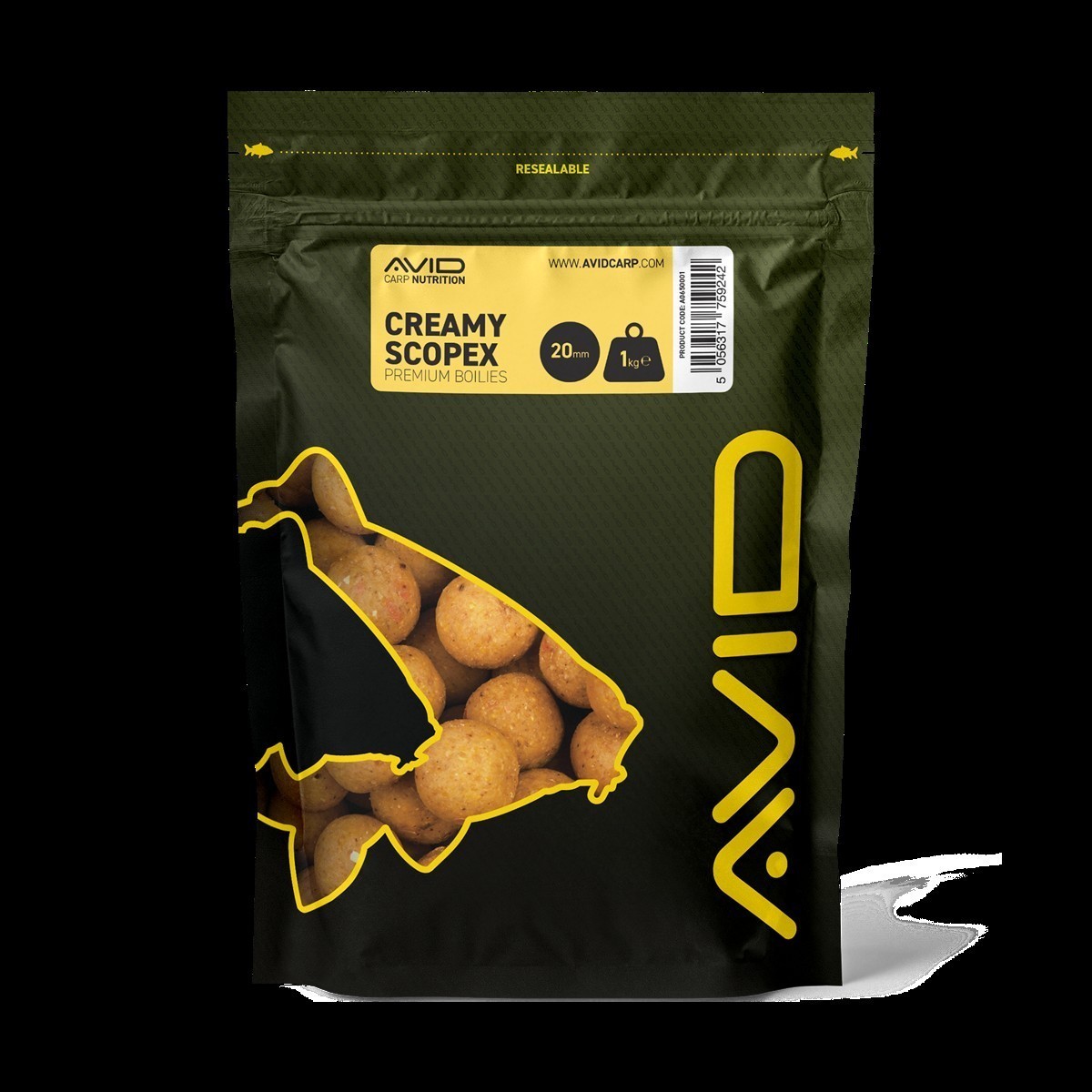Avid Carp Premium Boilies # 20 mm Creamy Scopex Avid Carp Premium Boilies # 20 mm Creamy Scopex