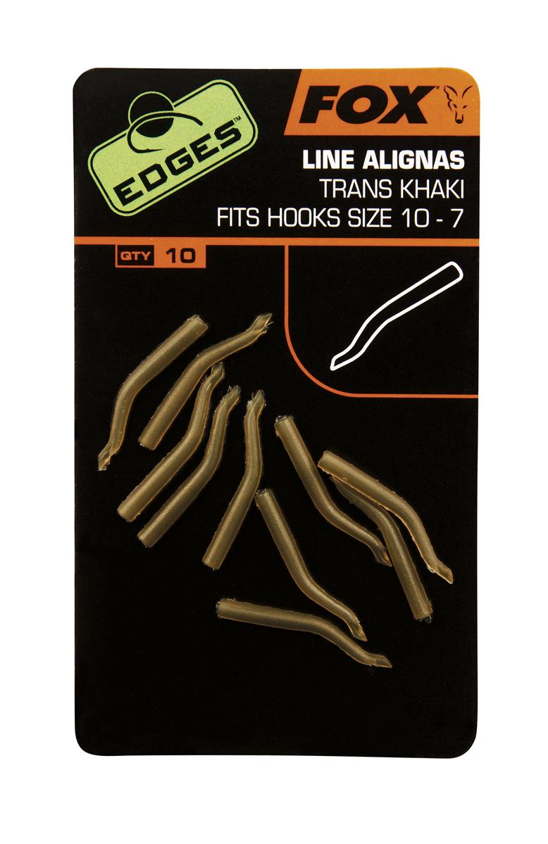 Fox Edges Line Alignas; Trans Khaki; Hook Size 7 - 10; Qty. 10