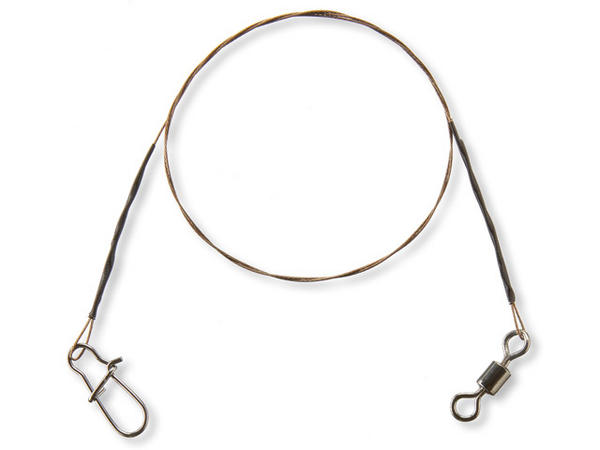 Cormoran Stahlvorfach mit Wirbel und Karabiner 1 x 7; L: 70 cm; 9,0 Kg.; 2 Stück