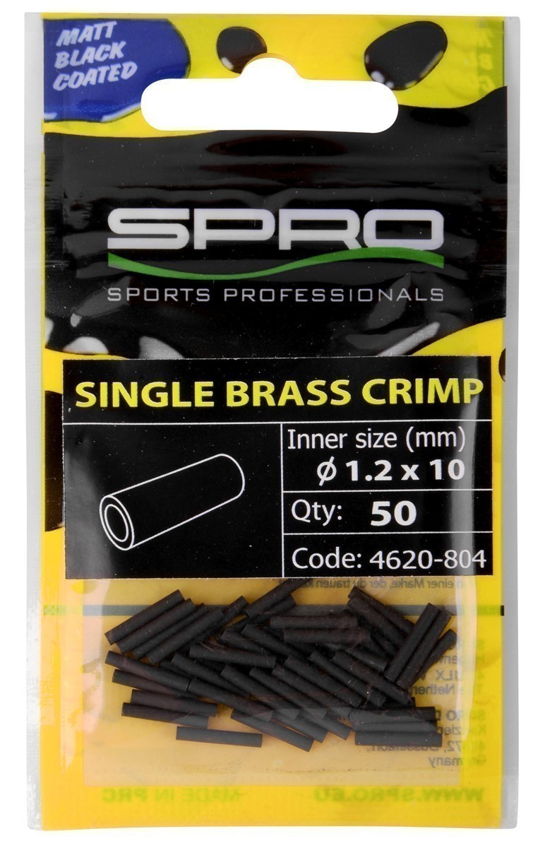 Spro Matte Black Single Br Crimp  2,0mm x10mm