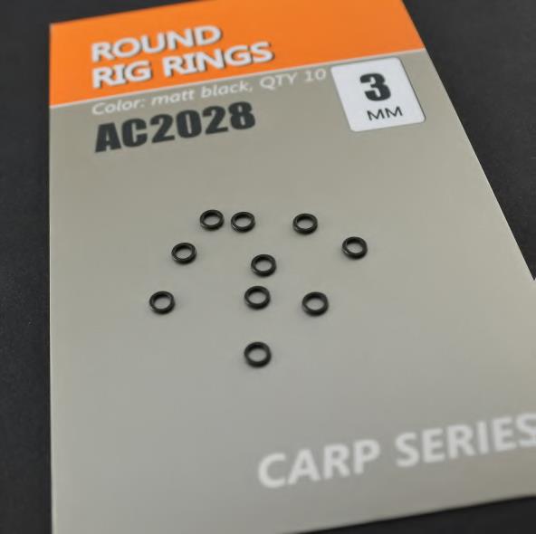 Life Orange Round Rig Rings; matt black; QTY 10; 3mm