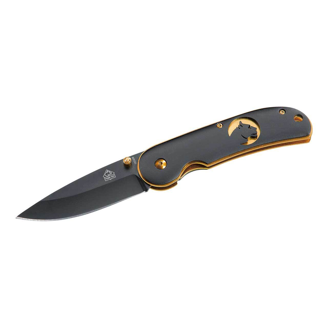 Puma TEC Einhandmesser, Aluminium/Gold, schwarz