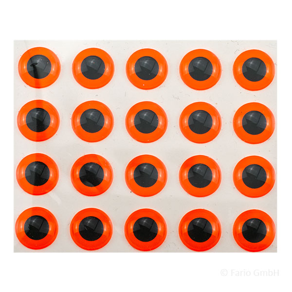 Epoxy 3D Eyes Orange Fluo 3mm 20 Stück