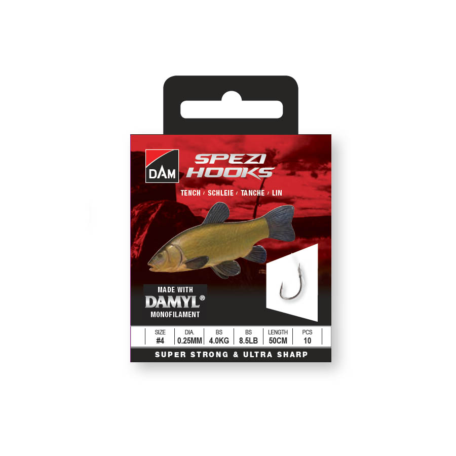 DAM SPEZI TENCH SPEZI TENCH 8 0.20MM 2.5KG 5.5LBS 50CM 10PCS