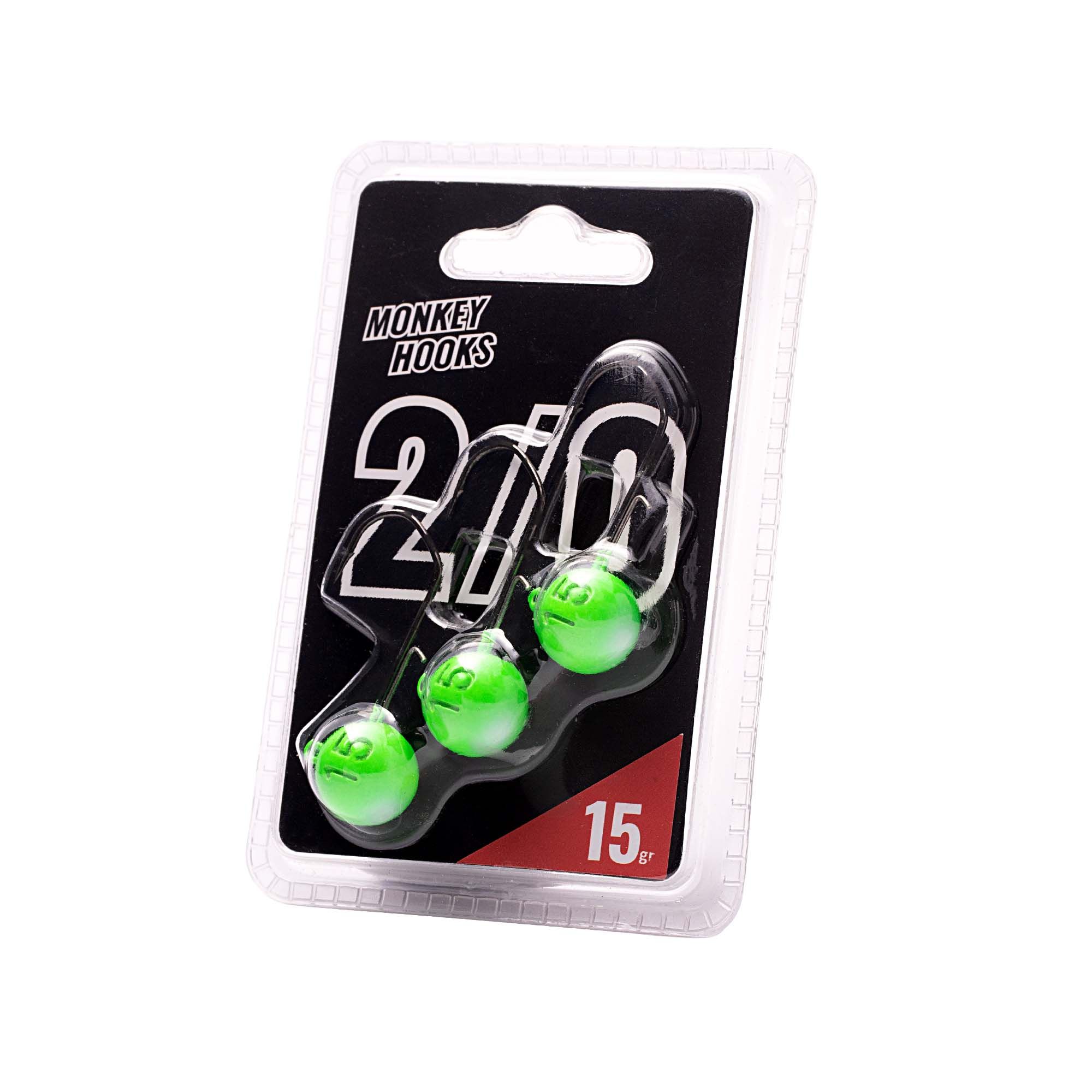 Monkey Lures Monkey Hooks 2/0; Green - White 15g