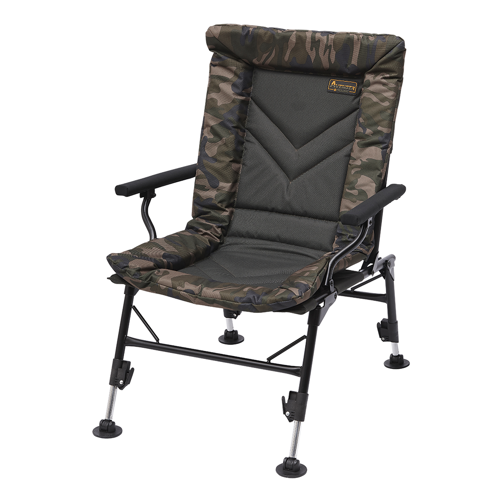 Prologic Avenger Comfort Camo Chair W/Armrest & Covers 140KG