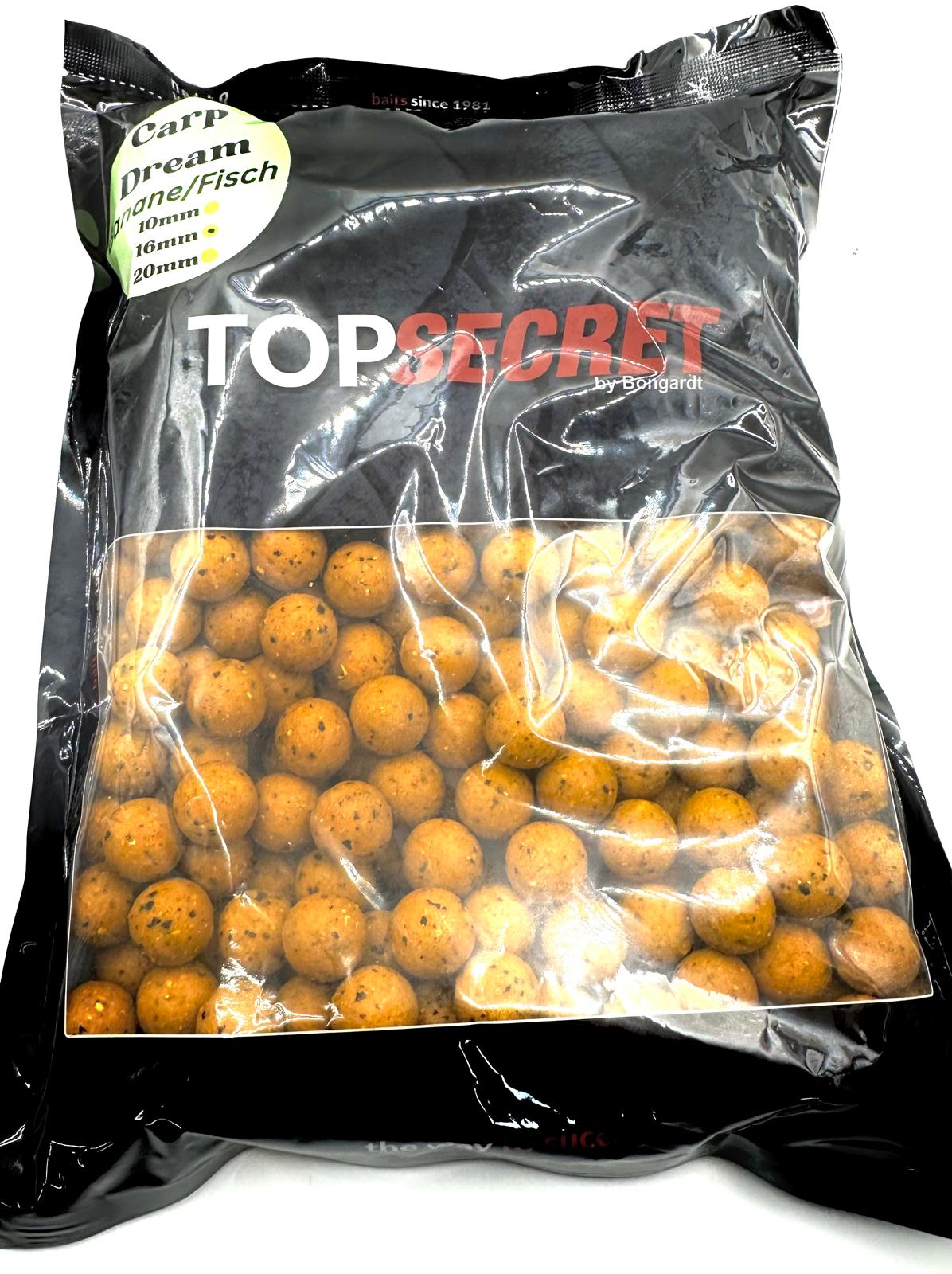 Top Secret Carp Dream Boillies # 16 mm 1 Kilo Banane / Fisch