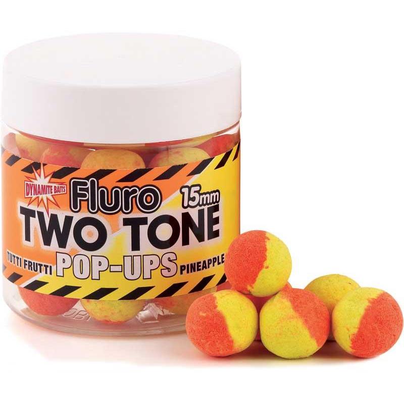 Dynamite Baits Two Tone Fluro Pop-Ups Tutti Frutti Pineapple; 15 Mm