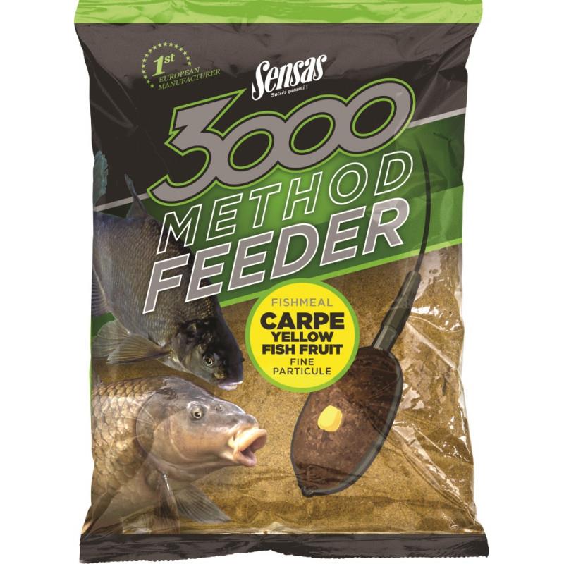 Sensas 3000 Method Feeder; Fishmeal Carpe Yellow Fish Fruit; Fine Particule; 1 Kg