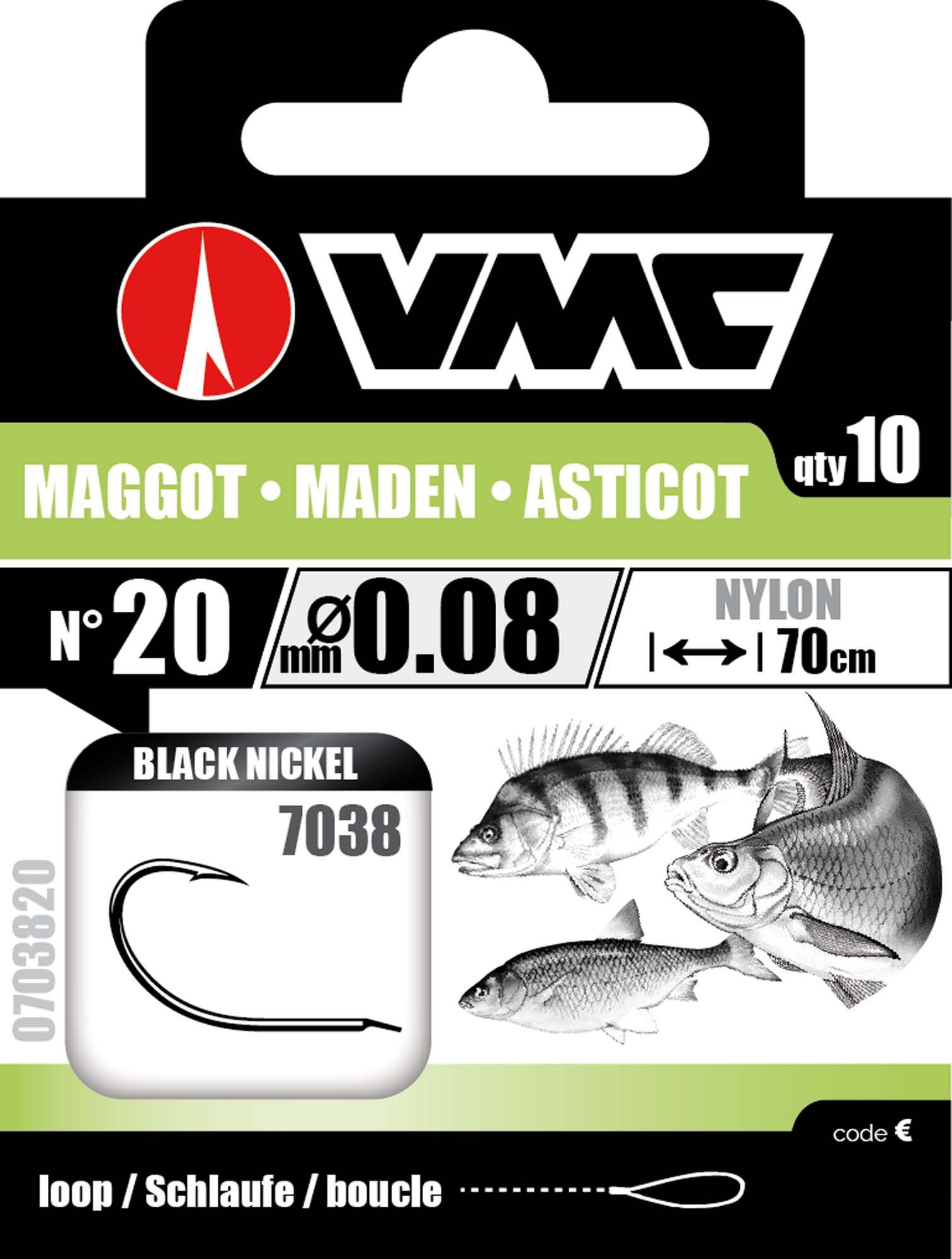 VMC Maggot Black Nickel 70 cm # 10 / 0,14 mm