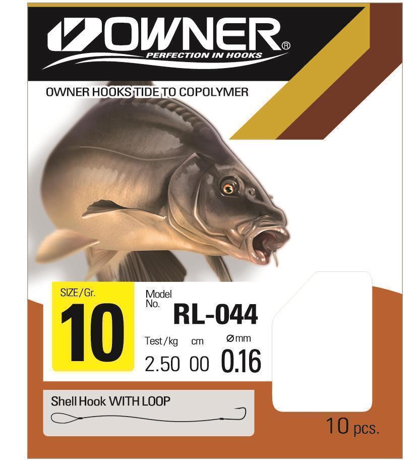 Owner Karpfenhaken RL-044 Schwarz; Gr. 10; 10 Stück