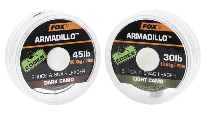 Fox Edges Armadillo Shock and Snag Leader Dark Camo; 20 m; 30 lb