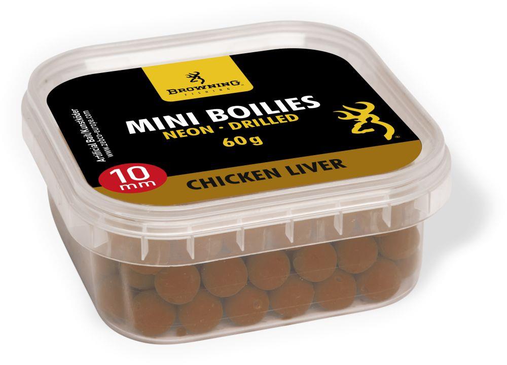 Browning Mini Boilies Neon Drilled Chicken Liver; 10 mm; 60 g