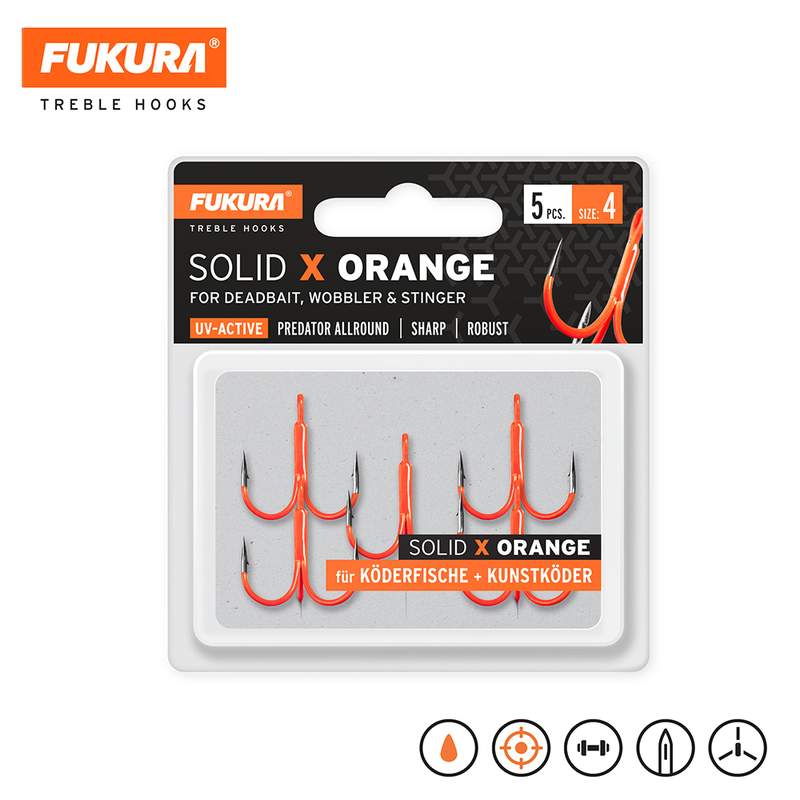 Lieblingsköder Fukura Solid X Orange; Größe 4; 5 Stück