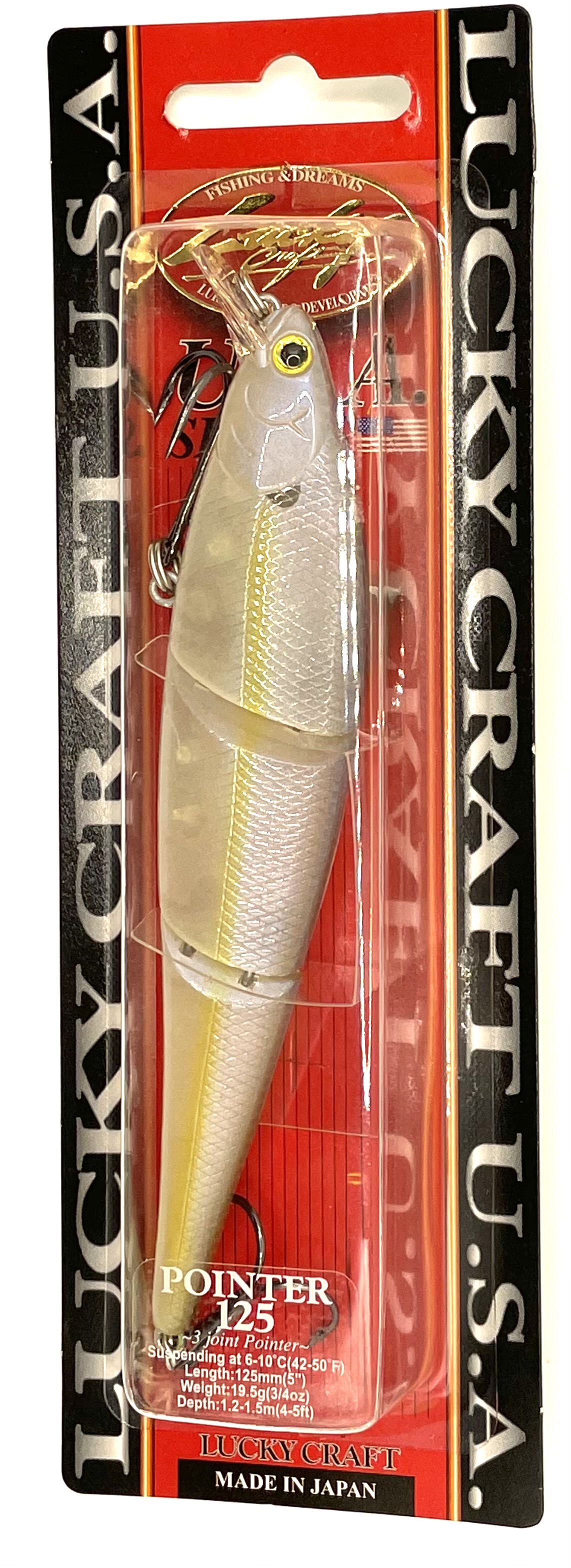 Lucky Craft Pointer 125 3 teilig, suspending, 125 mm, 19,5 g, 1,2-1,5 m, Chartreuse Shad