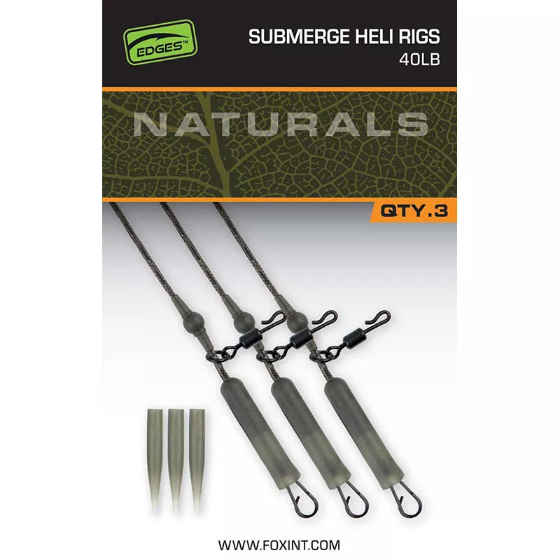 Fox Naturals Submerge Heli Rigs 40lb Qty. 3