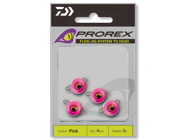 Daiwa Prorex Flexi Jig System TG Head; Fluo-Pink; 5 gr.; 4 Stück Daiwa Prorex Flexi Jig System TG Head; Fluo-Pink; 5 gr.; 4 Stück